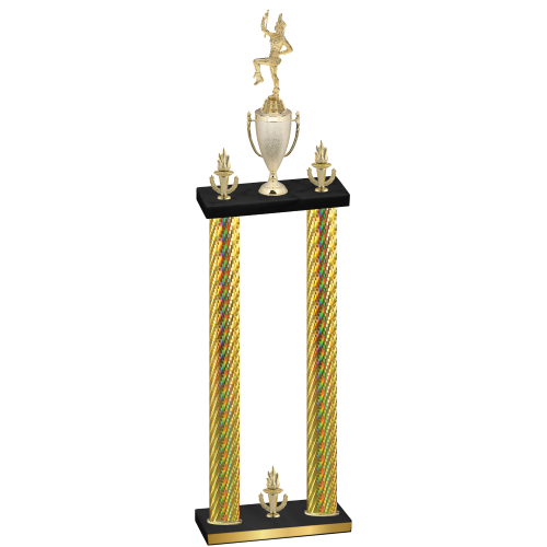Double Gold Carbon Fiber Victory Majorette Trophy