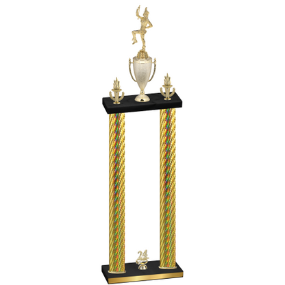 Double Gold Carbon Fiber Year Majorette Trophy
