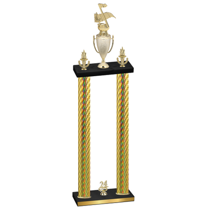 Double Gold Carbon Fiber Year Music Trophy