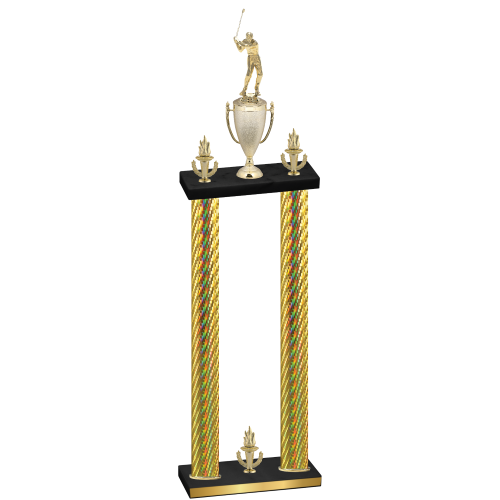 Double Gold Carbon Fiber Victory Golf Trophy
