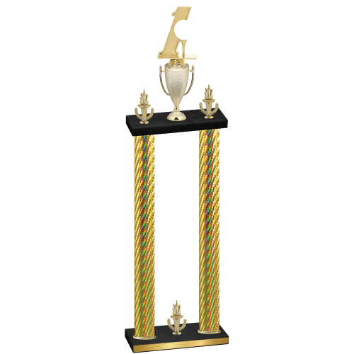 Double Gold Carbon Fiber Victory Golf Trophy