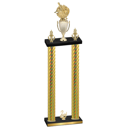 Double Gold Carbon Fiber Second Place Baseball Trophy