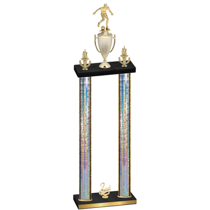 Double Silver Glacier Second Place Soccer Trophy