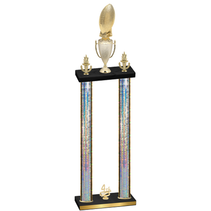 Double Silver Glacier Fourth Place Football Trophy