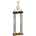 Double Silver Glacier Third Place Volleyball Trophy