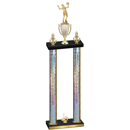 Double Silver Glacier First Place Volleyball Trophy