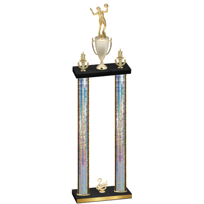 Double Silver Glacier Second Place Volleyball Trophy