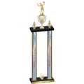 Double Silver Glacier Third Place Volleyball Trophy