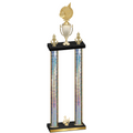 Double Silver Glacier Third Place Volleyball Trophy