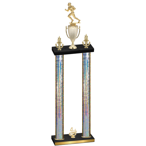 Double Silver Glacier Fourth Place Football Trophy