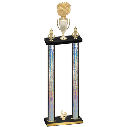 Double Silver Glacier Fourth Place Cheerleading Trophy