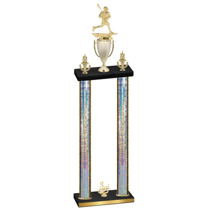 Double Silver Glacier Third Place Lacrosse Trophy
