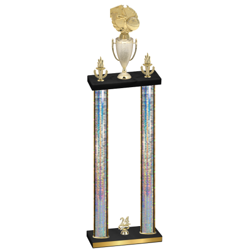 Double Silver Glacier Year Basketball Trophy
