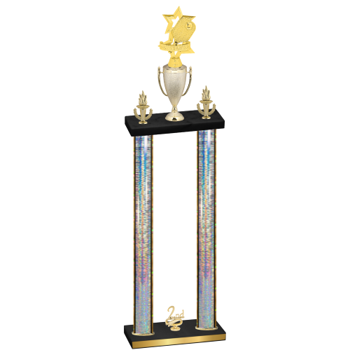 Double Silver Glacier Second Place Pickleball Trophy