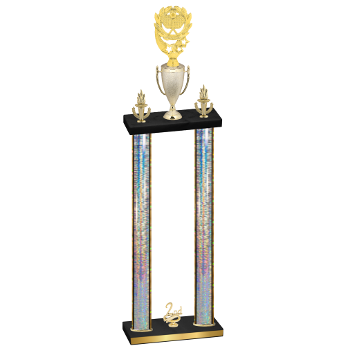 Double Silver Glacier Second Place Pickleball Trophy