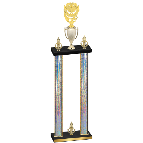 Double Silver Glacier Victory Pickleball Trophy