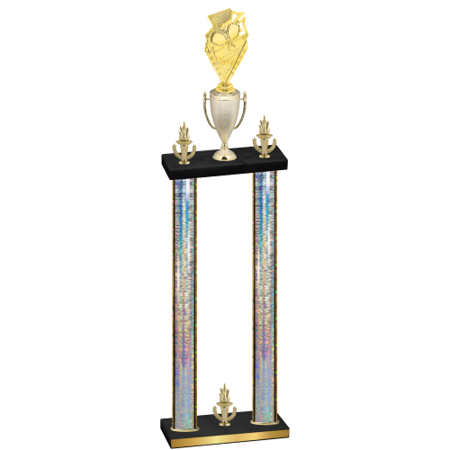 Double Silver Glacier Victory Pickleball Trophy