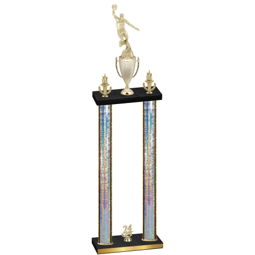 Double Silver Glacier Year Basketball Trophy
