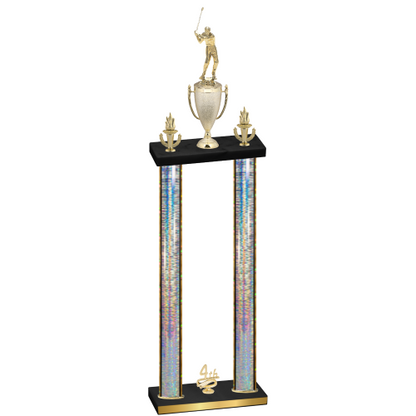 Double Silver Glacier Fourth Place Golf Trophy