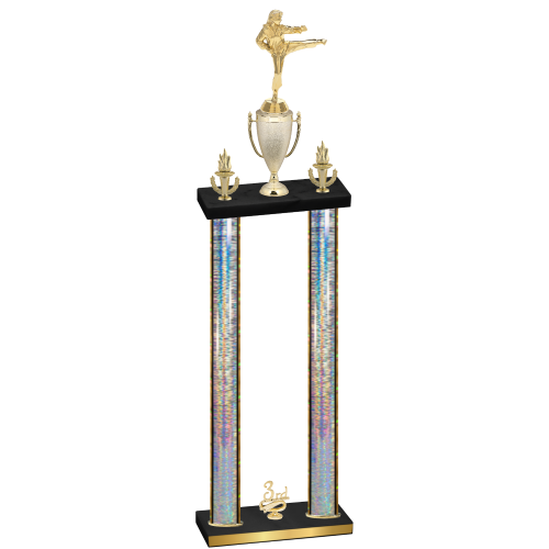 Double Silver Glacier Third Place Karate Trophy