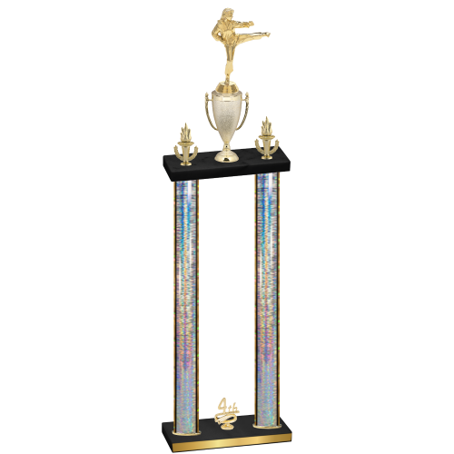 Double Silver Glacier Fourth Place Karate Trophy