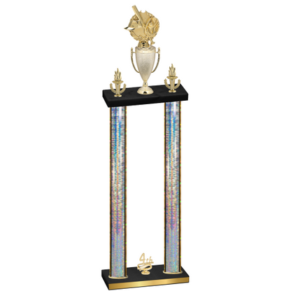 Double Silver Glacier Fourth Place Baseball Trophy