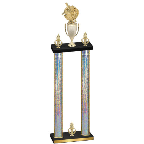 Double Silver Glacier Victory Baseball Trophy