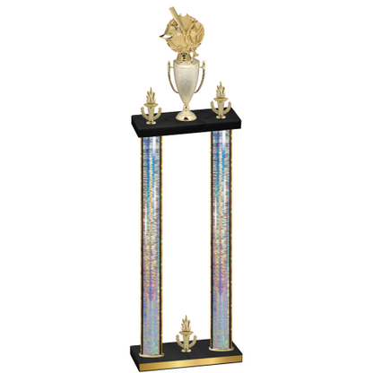 Double Silver Glacier Victory Baseball Trophy