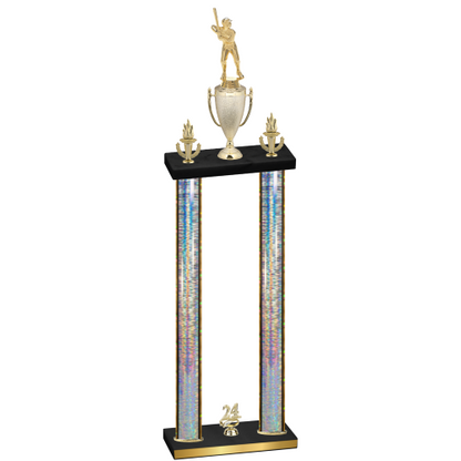 Double Silver Glacier Year Baseball Trophy