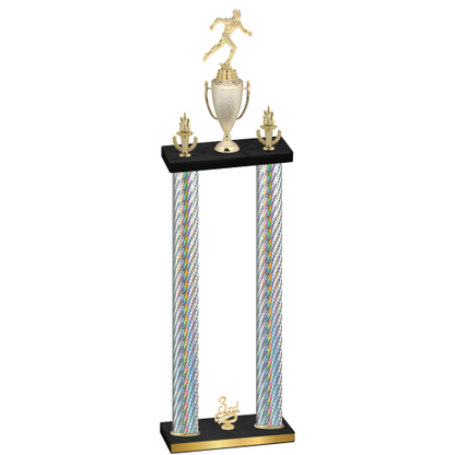 Double Silver Carbon Fiber Third Place Running Trophy