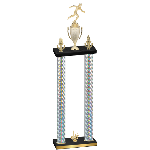 Double Silver Carbon Fiber First Place Running Trophy