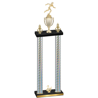 Double Silver Carbon Fiber Second Place Running Trophy