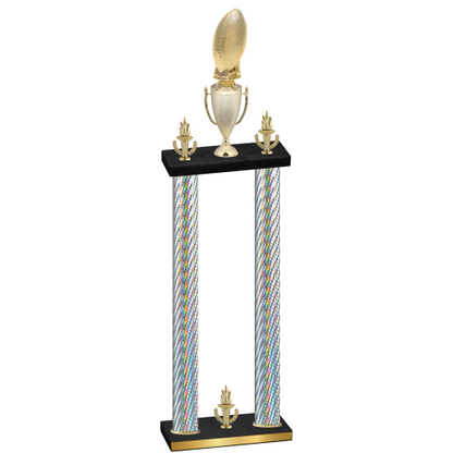 Double Silver Carbon Fiber Victory Football Trophy