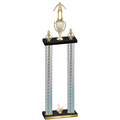 Double Silver Carbon Fiber Third Place Wrestling Trophy