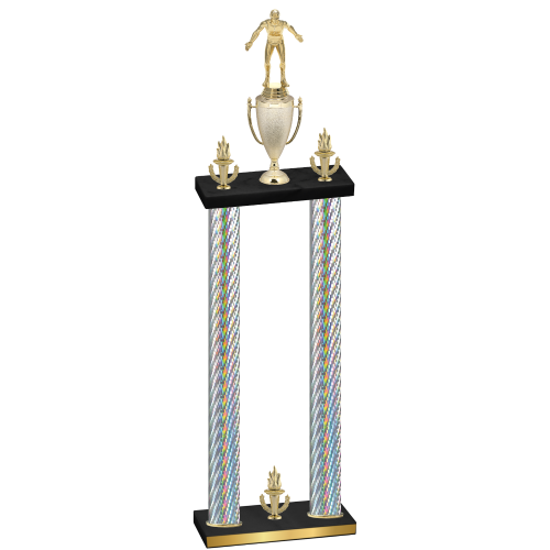 Double Silver Carbon Fiber Victory Wrestling Trophy