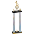 Double Silver Carbon Fiber First Place Football Trophy