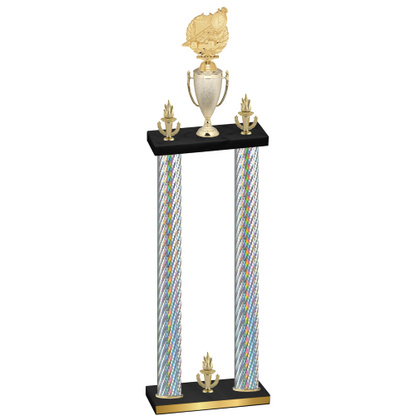 Double Silver Carbon Fiber Victory Swimming Trophy