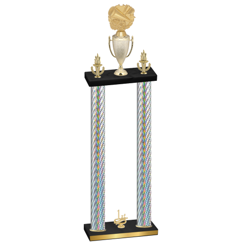 Double Silver Carbon Fiber First Place Cheerleading Trophy