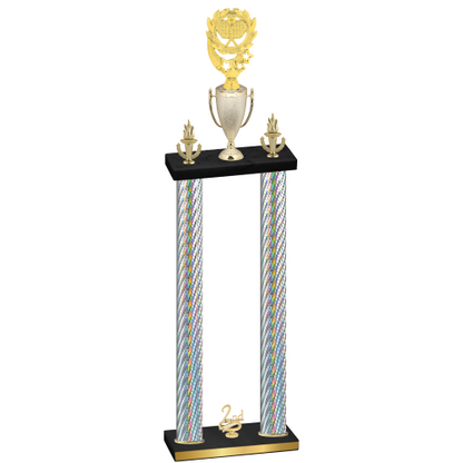 Double Silver Carbon Fiber Second Place Pickleball Trophy