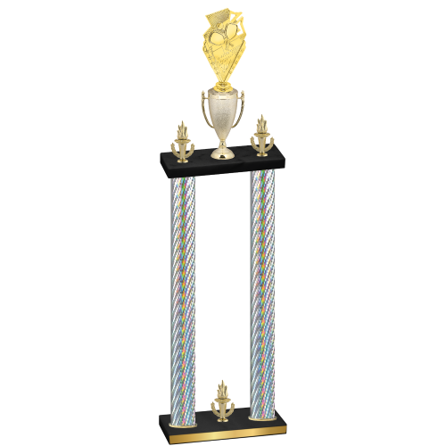 Double Silver Carbon Fiber Victory Pickleball Trophy