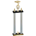 Double Silver Carbon Fiber Fourth Place Cars Trophy