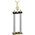 Double Silver Carbon Fiber First Place Weights Trophy