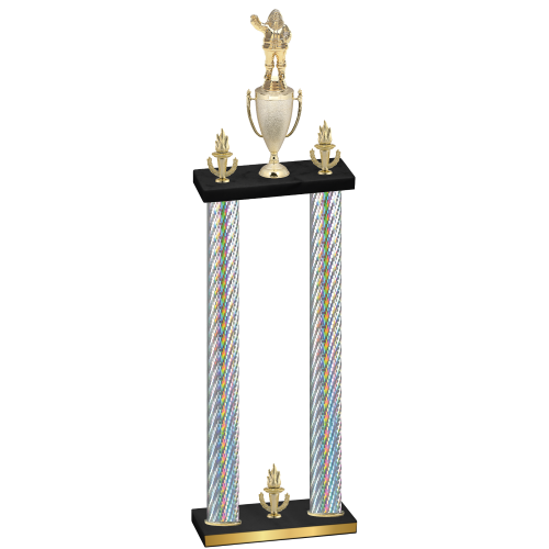 Double Silver Carbon Fiber Victory Holiday Trophy