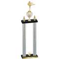 Double Silver Carbon Fiber Third Place Karate Trophy