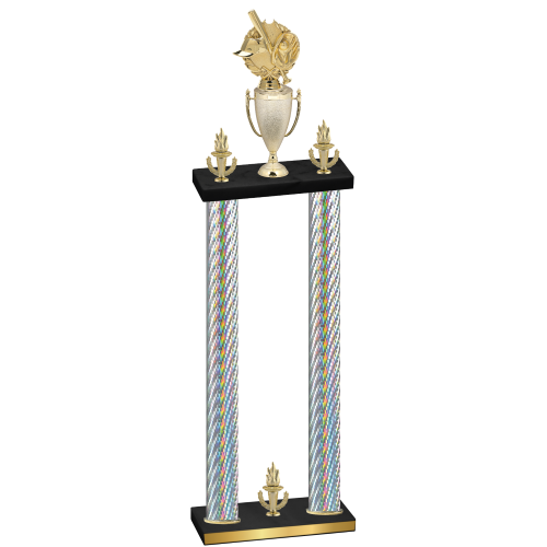 Double Silver Carbon Fiber Victory Baseball Trophy
