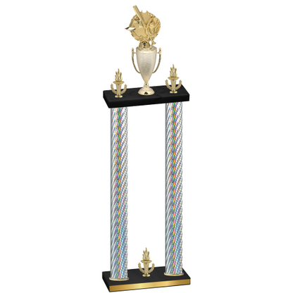 Double Silver Carbon Fiber Victory Baseball Trophy
