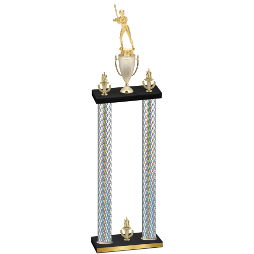 Double Silver Carbon Fiber Victory Softball Trophy