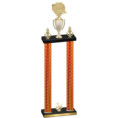 Double Orange Carbon Fiber Third Place Running Trophy
