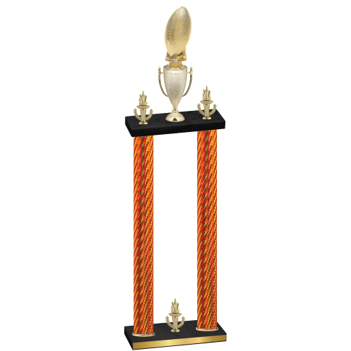 Double Orange Carbon Fiber Victory Football Trophy