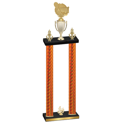 Double Orange Carbon Fiber Fourth Place Tennis Trophy